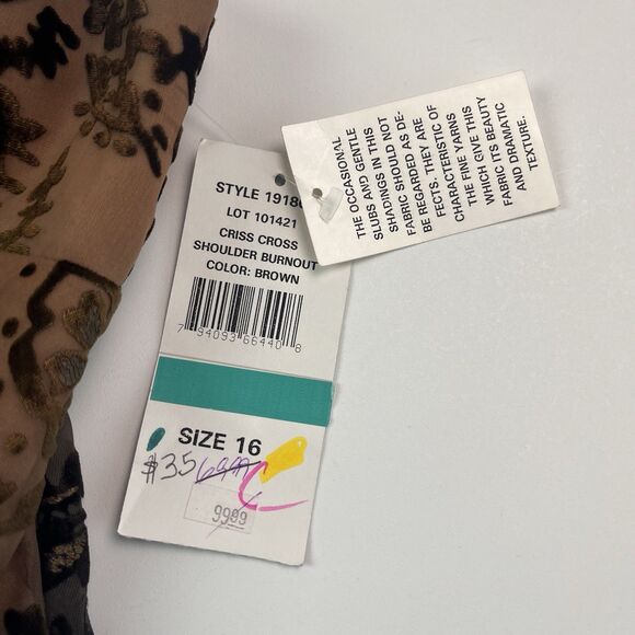 NWT Vintage Y2K SL Fashions Babydoll Midi Dress 16 Burnout Whimsigoth Fairy - Picture 6 of 12